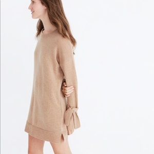 Madewell Taupe Ribbon Sleeve Dress